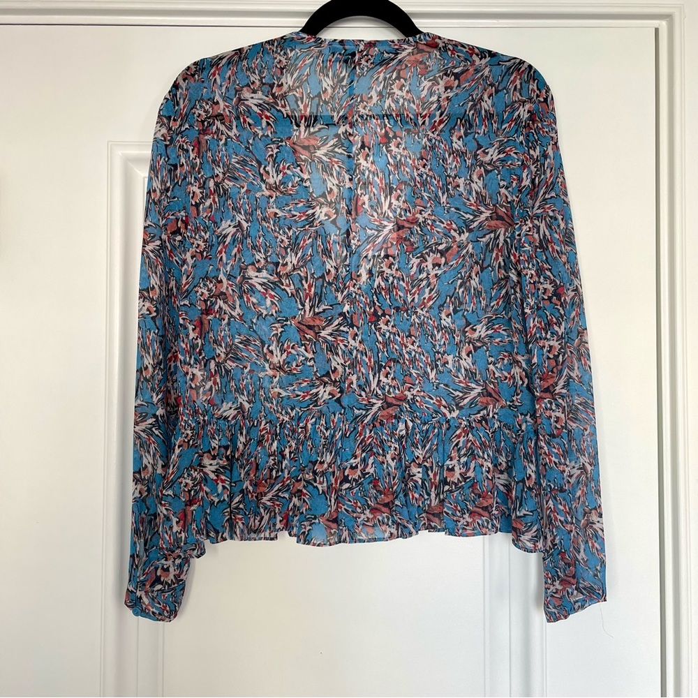 NWT IRO Blue Patterned Blouse, Size Small - Picture 3 of 3